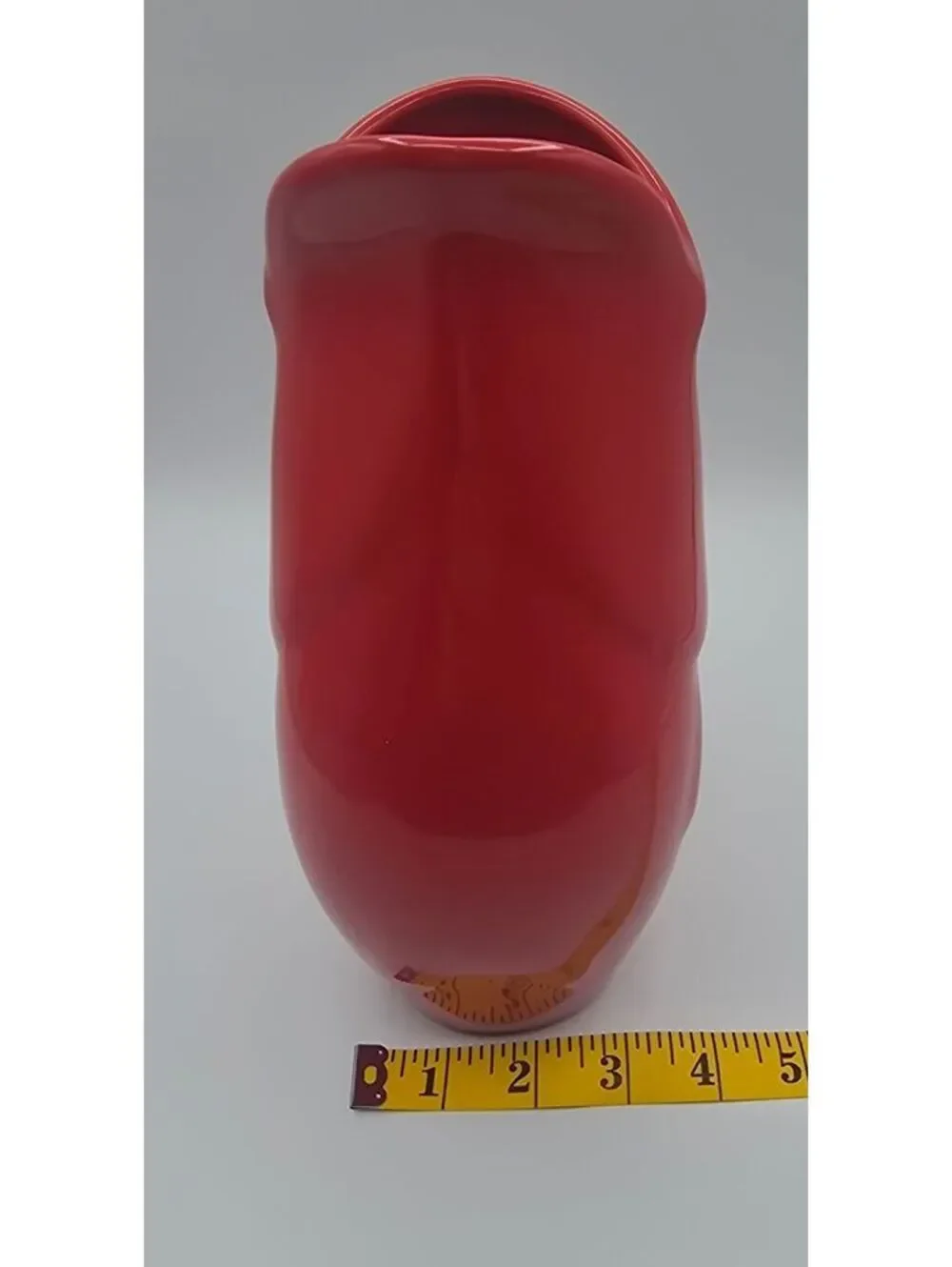 Vintage GurglePot Large Red Fish Pitcher Vase 42 oz Ceramic Gluggle Jug
